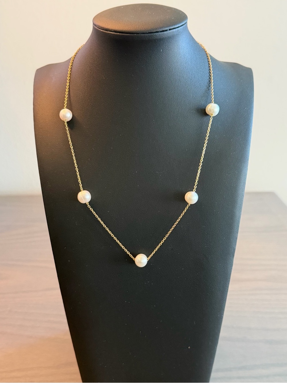Honora Cultured Pearl Station Necklace - Gold Tone Stainless Steel